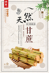 中国风甘蔗美食美味海报
