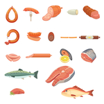香肠灌装肉类鱼肉海鲜类