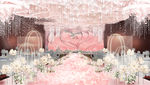 粉色花瓣主题婚礼效果图