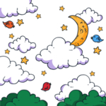 星星白云月亮