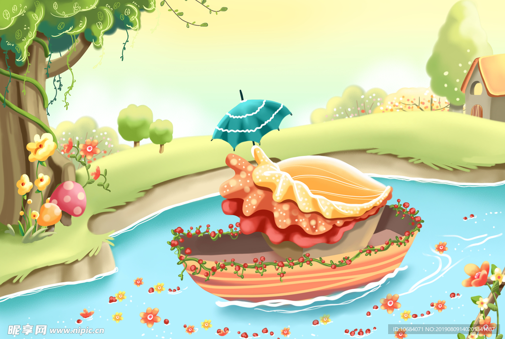 可爱幼儿卡通矢量插画背景