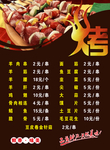 烧烤菜单