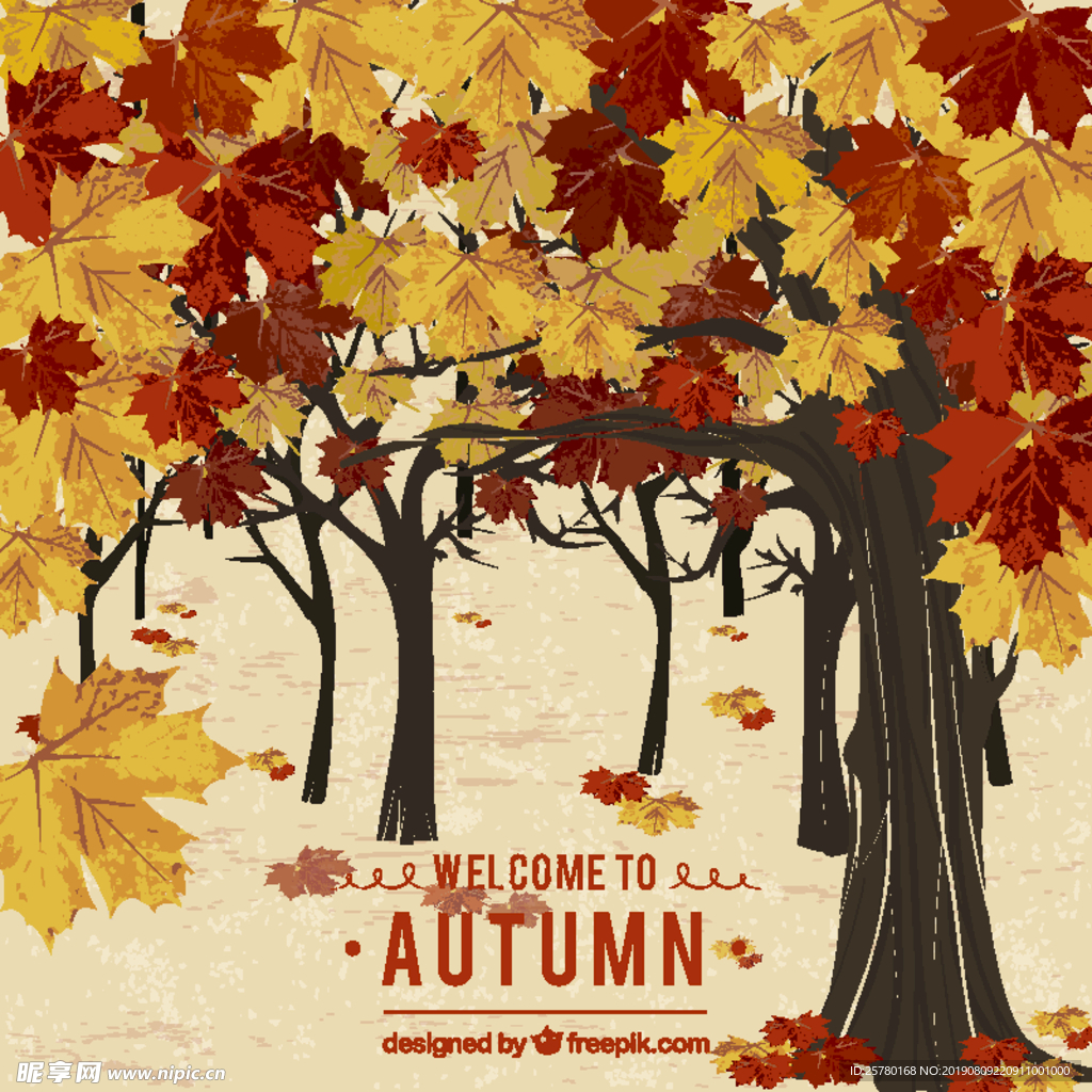 欢迎到秋季背景