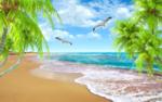 海边背景墙