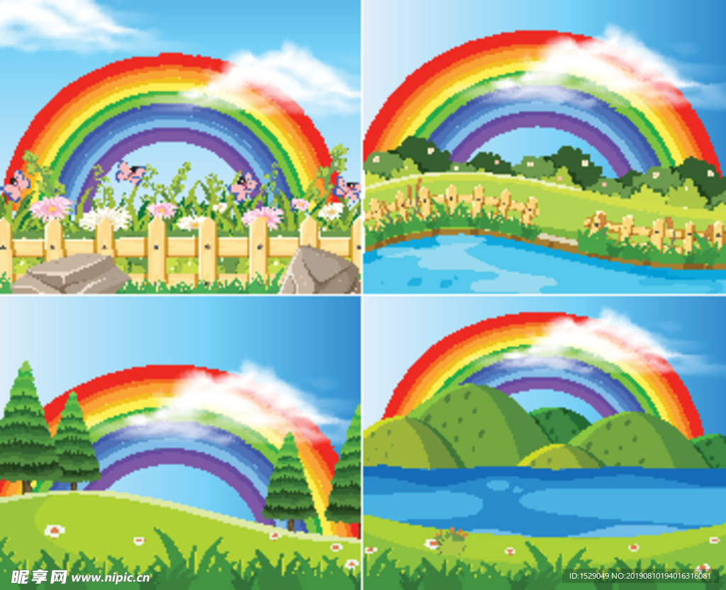 卡通彩虹