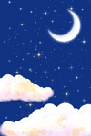 唯美夏日星空插画