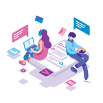 电子商务工作插画