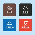 干垃圾湿垃圾图标图片