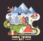 创意世界旅游日风景