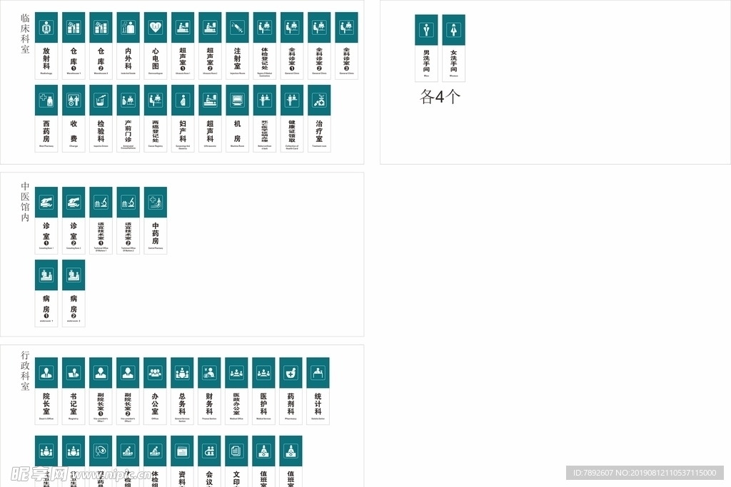 卫生院科室牌