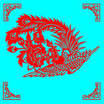 凤穿牡丹剪纸