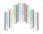 抽象高层建筑剪影
