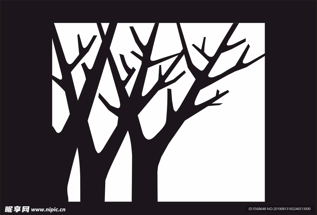 树形镂空矢量图案