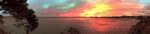 新西兰海滨夕阳风光