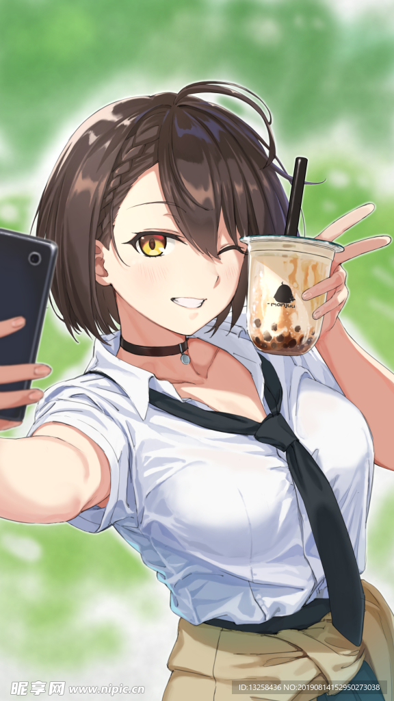 女孩插画动漫人物背景