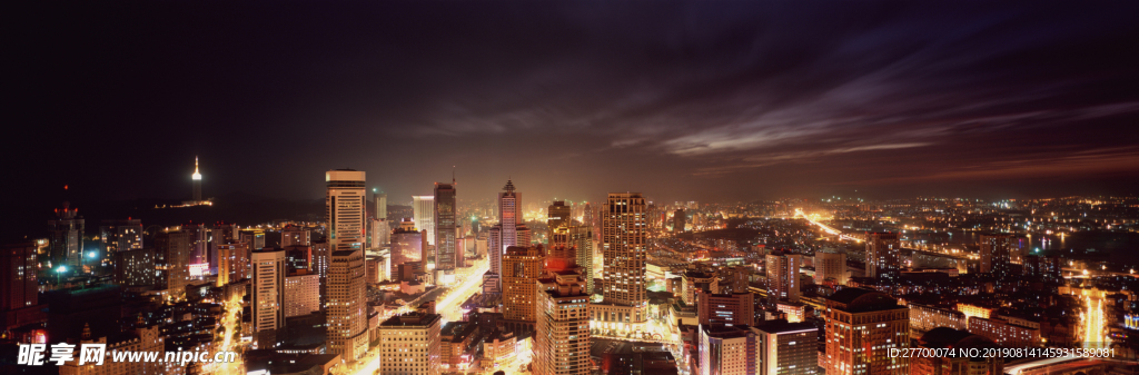 城市繁华夜景长图