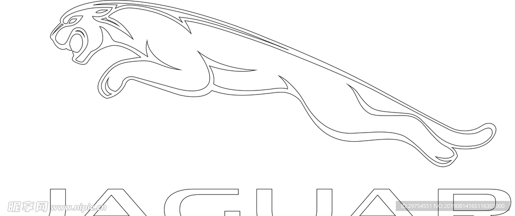 捷豹线描平面logo