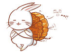 中秋节背着月饼的小兔子