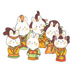 中秋节六只兔子图