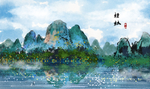 旅游风景名胜绘画