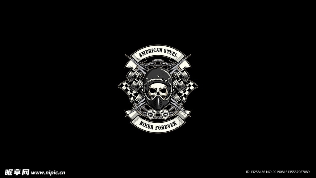 黑白插画骷髅背景