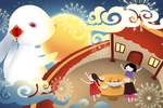 中秋节插画海报