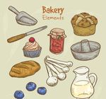 草图厨房用具类食品