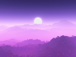 日出云山大自然紫色插图