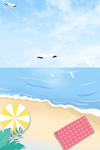 卡通海边