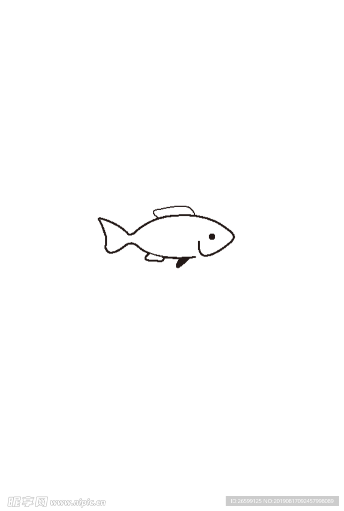 卡通手绘小鱼logo
