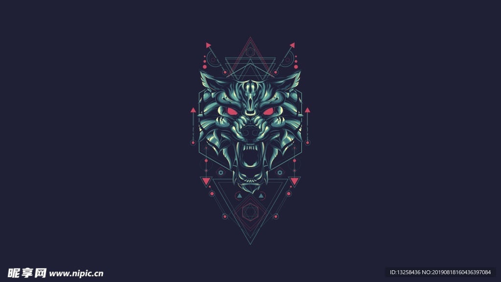 彩色插画几何抽象背景