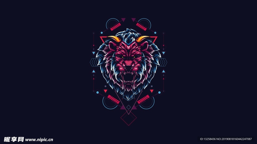 彩色插画几何抽象背景