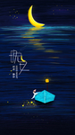 浪漫晚安插画壁纸