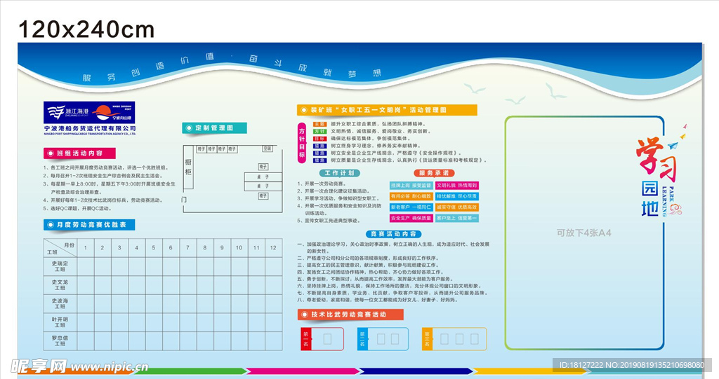 班组园地 展板模板