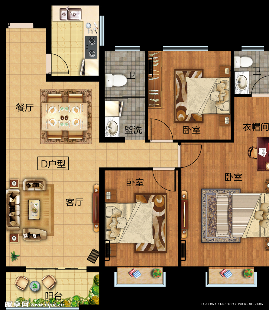 地产 户型 彩色