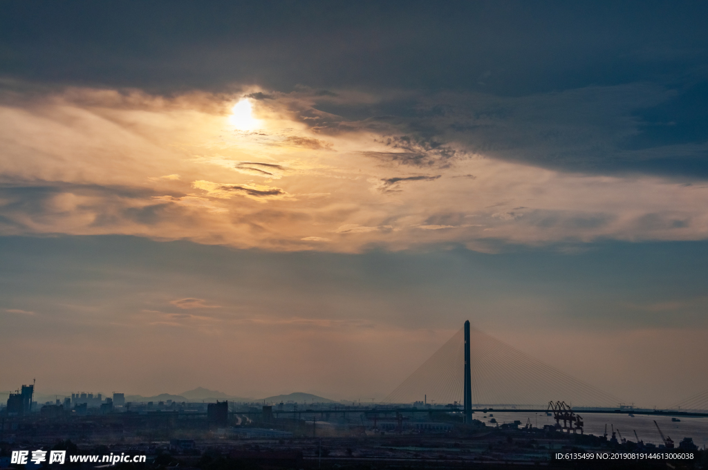 长江大桥 夕阳 夕阳西下