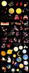 淘宝天猫中秋节月亮手绘花png