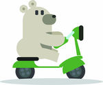 骑车的小熊卡通动物 可爱动物