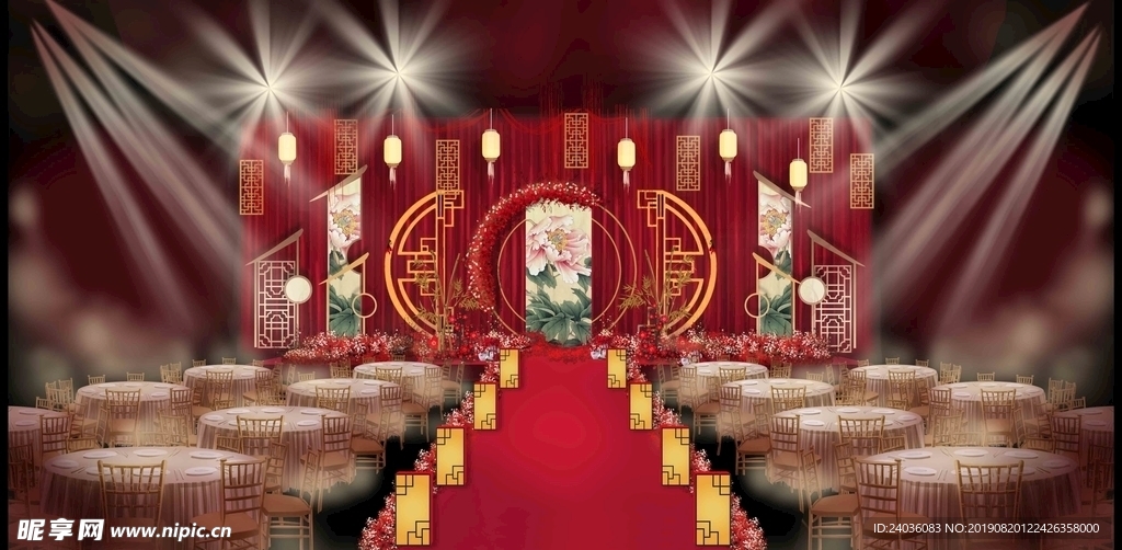 复古婚礼舞台效果图