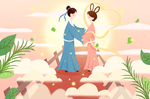 七夕牛郎织女插画