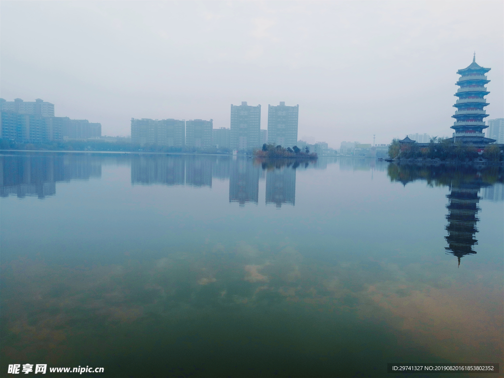 柘城容湖柘城风景柘城白瓷塔