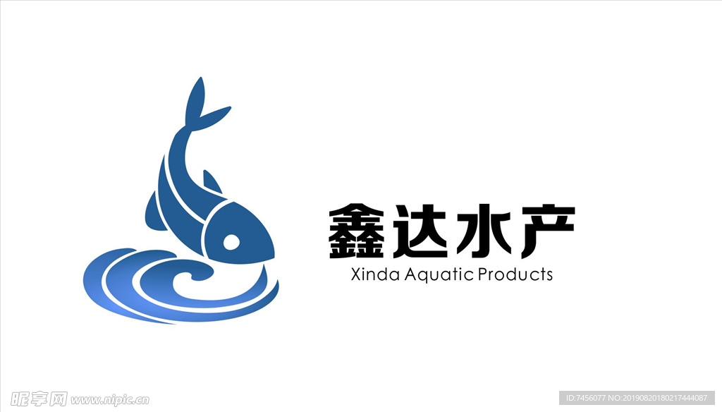 鑫达水产渔业标志logo模板