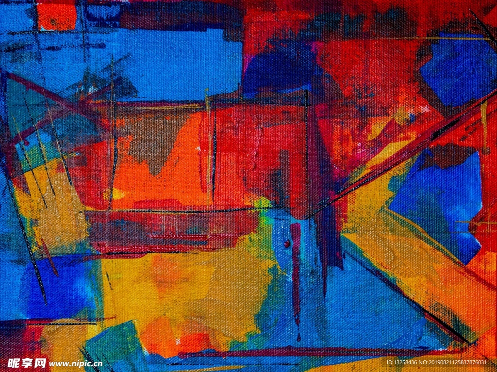 彩色抽象背景插画油画