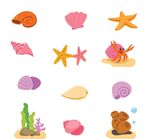 有色海洋生物元素