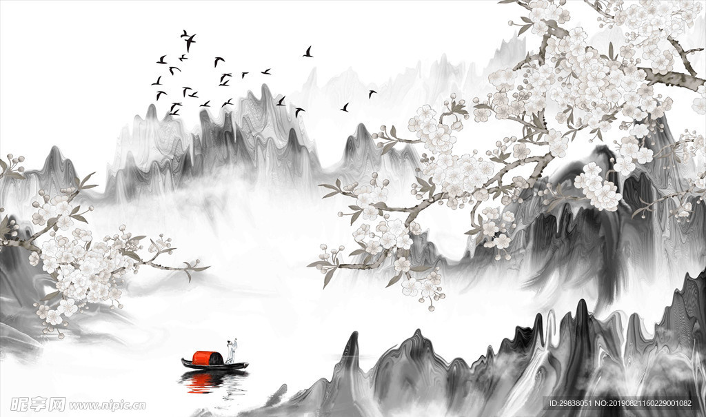 花鸟水墨画
