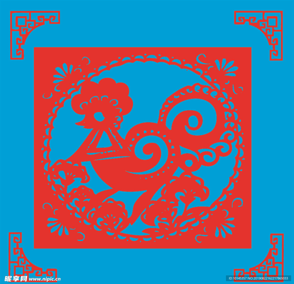 鸡剪纸