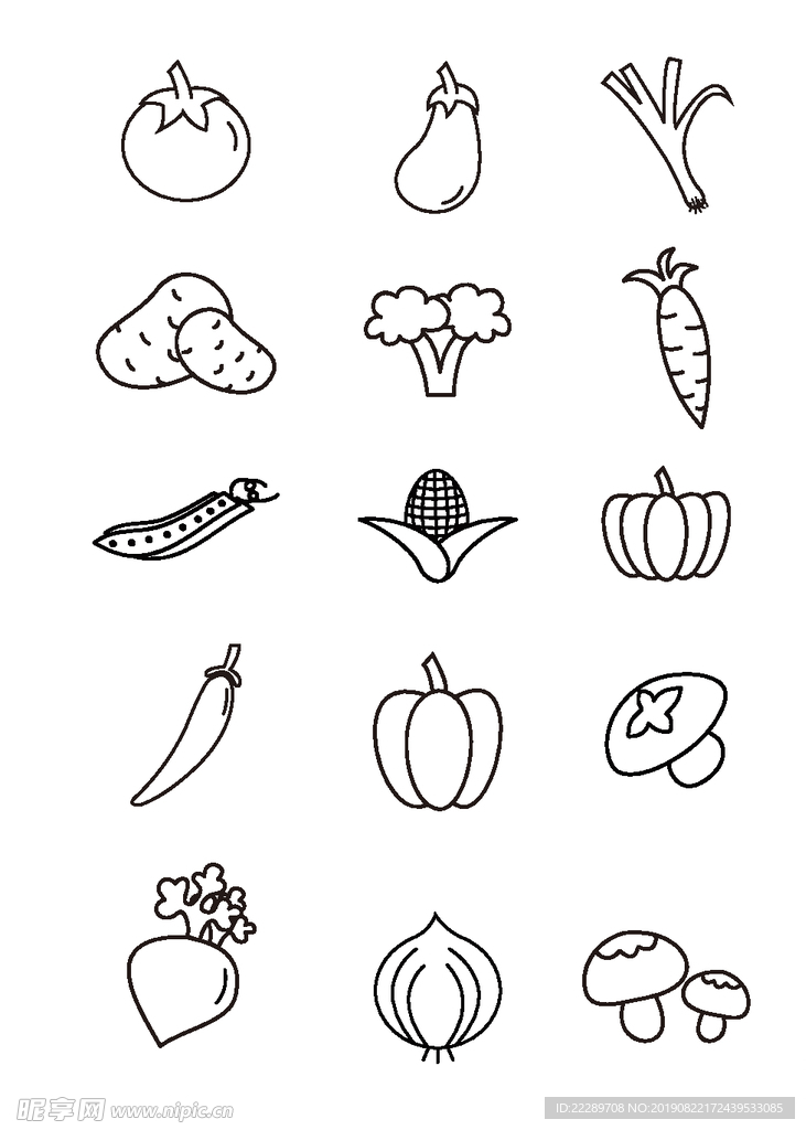 素描蔬菜