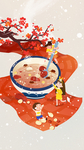 腊八节传统插画图案