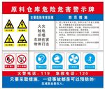 原料仓库危险危害警示牌