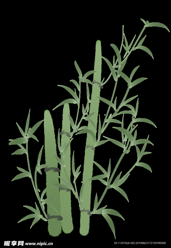 免扣水墨竹子